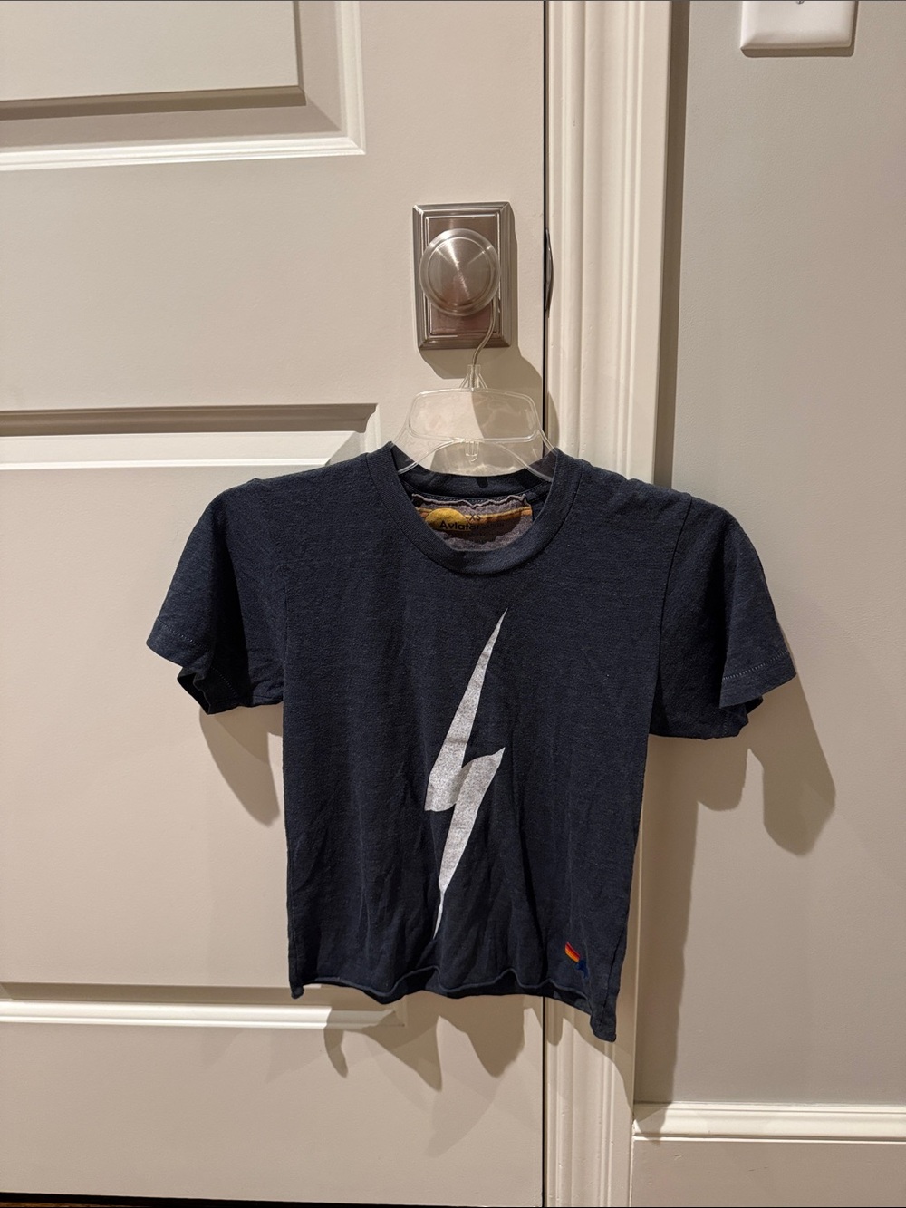 Aviator Nation Navy Blue Kids Lightning Bolt Tee authentic  XS